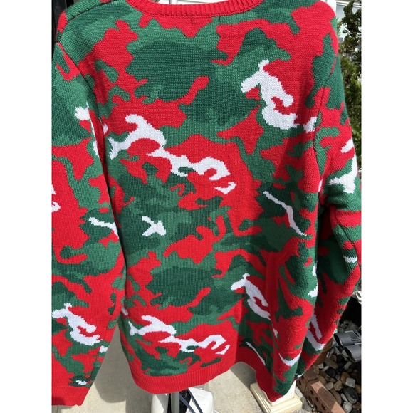 Ugly Christmas Sweater Size XL 46-48 Deer Hunting Built-in Drink Holder Camo - Picture 6 of 16